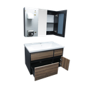 LAVABO  MEUBLE PVC +MIROIR 2ELMTS L.80 x H.46 x D.50 cm  1010301078