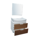 LAVABO MEUBLE PVC + MIROIR 3ELMTS 70 x 46 x 48 cm  TF-005  1010301082
