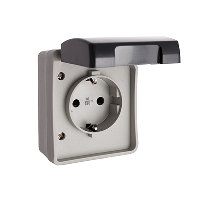 PRISE FIXE ÉTANCHE  2P+T 16A 250V  IP44  3360-FR SOLERA