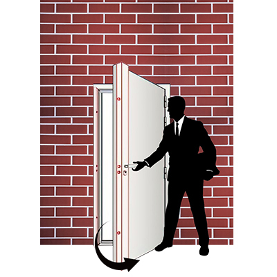PORTE ISO METALLIQUE COMPLET EXT ROUGE 2050x920 mm U986256 DROITE