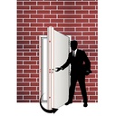 PORTE ISO METALLIQUE COMPLET EXT ROUGE 2050x920 mm U986256 DROITE