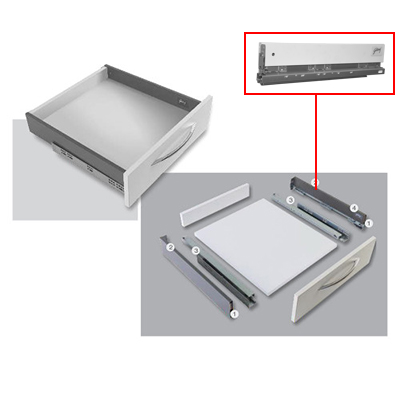 Slim Ergo Box White   SS 450mm  REF 4341 30162311SD00181