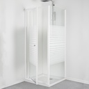 CABINE DE DOUCHE CARRE RAYURE   90 x 90 x 210 cm 4 mm  (4ELMS)1010101059N*