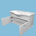 LAVABO MEUBLE +MIROIR DENMARK  80 CM 90-1126  (CLK)TURQUIE 3 ELMTS