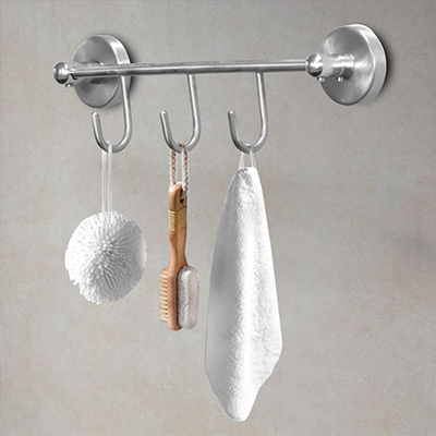 PORTE SERVIETTE ECO 3 CROCHET CHROME BROSSÉ&ACIER INOXYDABLE  EKO10-011 CLK TURQUIE