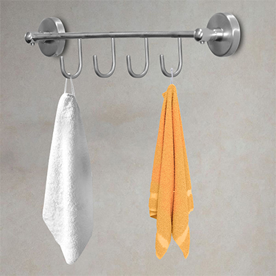 PORTE SERVIETTE ECO 4 CROCHET CHROME BROSSÉ&ACIER INOXYDABLE EKO10-012 CLK TURQUIE