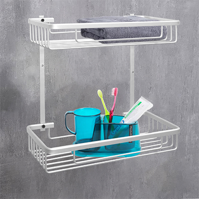 VALET DE DOUCHE DROIT 2 ETAGE ALU 320 x 150 x 360 mm  1010902013