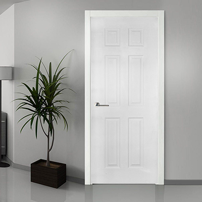 PORTE MDF BLANC 2010x800x40mm 6 PANNEL JHK-006 PRIX NET