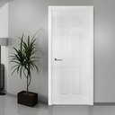 PORTE MDF BLANC 2010x800x40mm 6 PANNEL JHK-006 PRIX NET