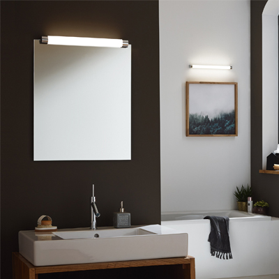APPLIQUE LED POUR MIROIR SDB + FONCTION 1 X LED-MODULE 8W 720L 25.000H, RA>=80IP44,  4000K 100%, 2700K 75%352X46X38MM 2243-018 (IEI) FR TLS 4002707365754