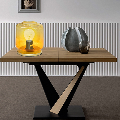 LAMPE À POSER VERRE/ COULEUR SABLE 1 X E27 MAX. 40W, IP20 180X215MM (BXH),  180MM 7011-017 (IEI) FR TLS 4002707348597