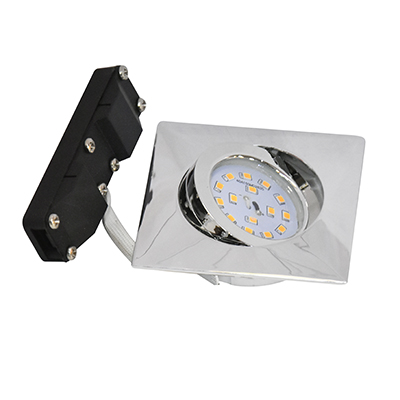 SPOT ENCAST. ORIENT. LED 5W IP23  CHROME  5W 400LM 3000K COMP.82MM X82MM IP23LED  20000H - RA>=80 - 7210-018 (IEI) FR TLS 4002707242727