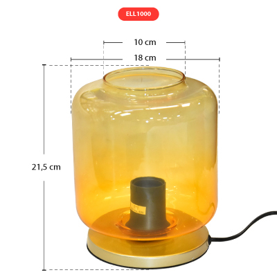 LAMPE À POSER VERRE/ COULEUR SABLE 1 X E27 MAX. 40W, IP20 180X215MM 7011-017 BRILONER (ALL)