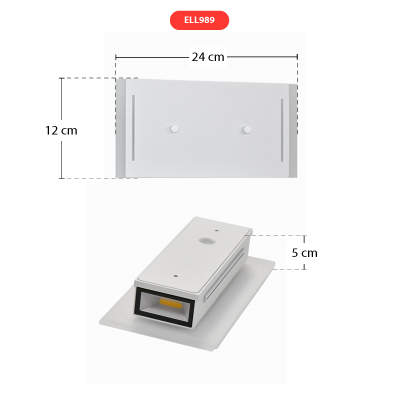 LUMINAIRE EXTÉRIEUR LED MÉTAL-PLASTIQUE / BLANC INCL. 2 X 3W 300LM 4.000K,  IP44240X120X55MM (LXLXH) 307706TF (IEI) FR TLS 4059709002187