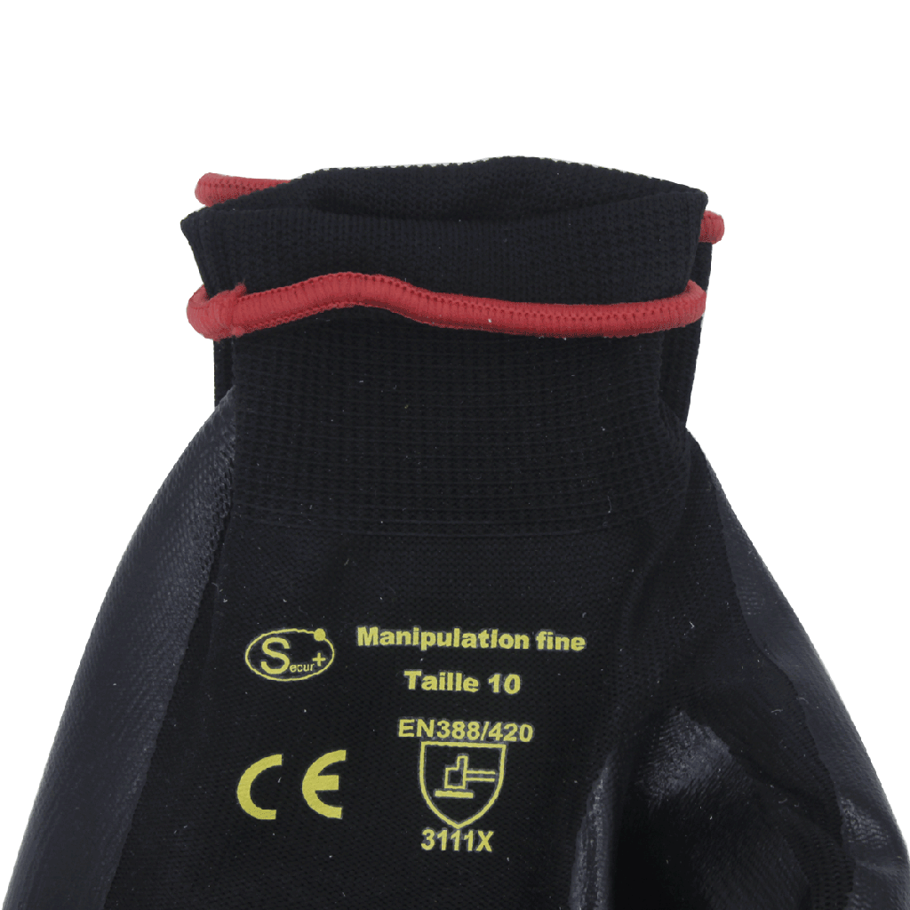 GANT EN NITRILE CE 4122 Taille 10 NOIRE  2011206610 PAIR