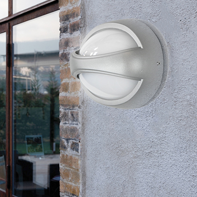 APPLIQUE ROND GRIS LED ETANCHE  L182xW122xH82mm XH1032S