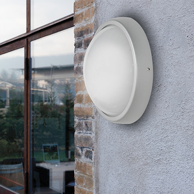 APPLIQUE ROND GRIS EXT LED ETANCHE  L166xW166xH78mm XH1021S