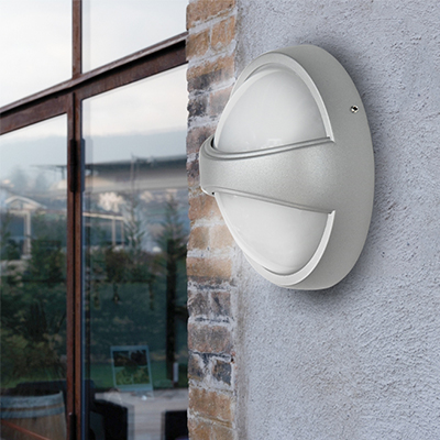 APPLIQUE ROND GRIS LED ETANCHE  L166xW166xH78mm XH1022S