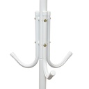 PORTE MANTEAU METALLIQUE 3 crochets, coloris blanc Mât métallique Ø25 mm Dimensions 42 x 42 x 165 cm 1010903018
