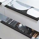 POIGNEE MEUBLE ALU  (6805) L.600XENTRAXE 480MM ANODISE NOIR  1030906341