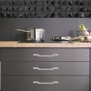 POIGNEE MEUBLE ZAMAK   (6169) L.161 X ENTRAXE 96MM PERLE GRIS ET CHROME  1030906360