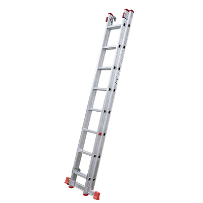 ECHELLE DOUBLE EXTENSIBLE AVEC DES CROCHETS 8 MARCHES H 3,76M P 11KG 10715 (MXLD JRMX)