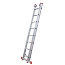 ECHELLE DOUBLE EXTENSIBLE AVEC DES CROCHETS 8 MARCHES H 3,76M P 11KG 10715 (MXLD JRMX)