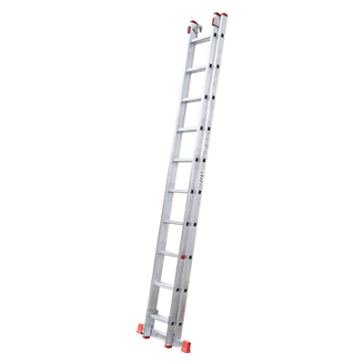 ECHELLE DOUBLE EXTENSIBLE AVEC DES CROCHETS 10 MARCHES H 4,88M  P 13KG 10715 (MXLD JRMX)