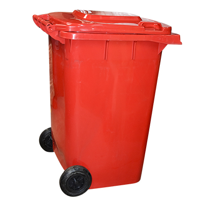 POUBELLE PLASTIQUE ROUGE 360L