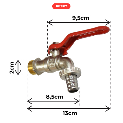 ROBINET ARROSAGE 1/2‘’x3/4‘’  PN16 175g 2110202363