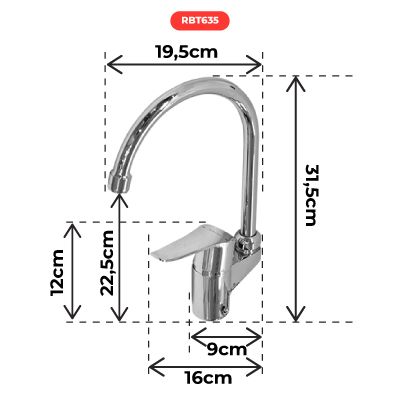 MITIGEUR ÉVIER HAUT 6406 CROMO FREGADERO YPSILON PLUS (ROBINET DE CUISINE MONOCOMMANDE) 257568 ( TL FR IEI)