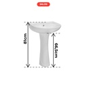 LAVABO AVEC COLONNE 62x52cm DP803 BLANC AQUA