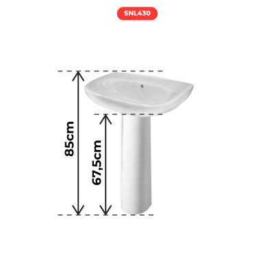 LAVABO AVEC  COLONNE 60X47 ALPHA-GALA G9025001 & G9026201 (GMRC)