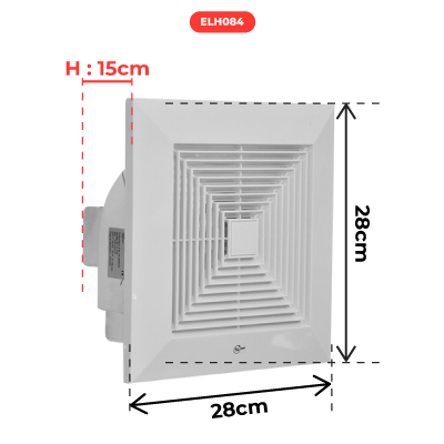 EXTRACTEUR D AIR 30 WCE APPROVAL, 220 V/50 HZ, 30 W, AIR FLOW 130 M3/H, D132MM WHITE  1101104117