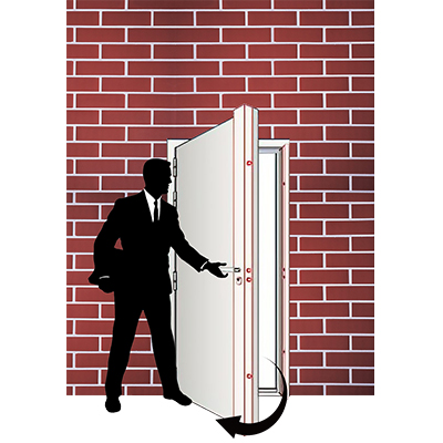 PORTE MET OUVERTURE GAUCHE EXT MARRON 2050X960mm JC-S6019  U986163