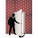 PORTE MET OUVERTURE GAUCHE EXT MARRON 2050X960mm JC-S6019  U986163