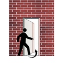 PORTE MET OUVERTURE GAUCHE INT MARRON F  2050x960MM 120°MAX  No. 8750 U986285