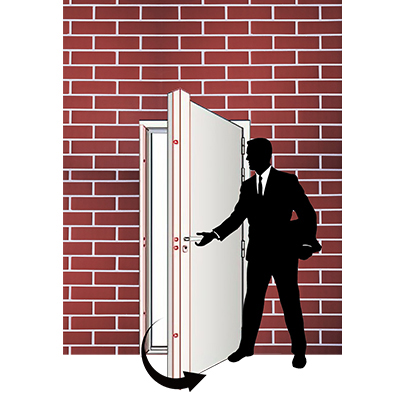 PORTE MET OUVERTURE DROITE  EXT NOIR MAT 2050x960MM 120°MAX No. 003 U986292