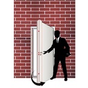 PORTE MET OUVERTURE DROITE  EXT NOIR MAT 2050x960MM 120°MAX No. 003 U986292