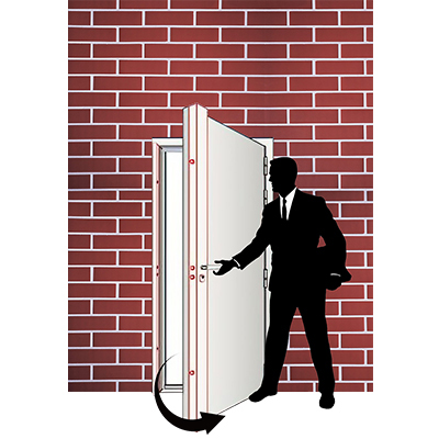 PORTE MET   EXT DARK WALLNUT 2050X960MM120°MAX DROITE NO. 8750  U986305