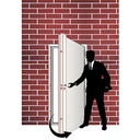 PORTE MET   EXT DARK WALLNUT 2050X960MM120°MAX DROITE NO. 8750  U986305