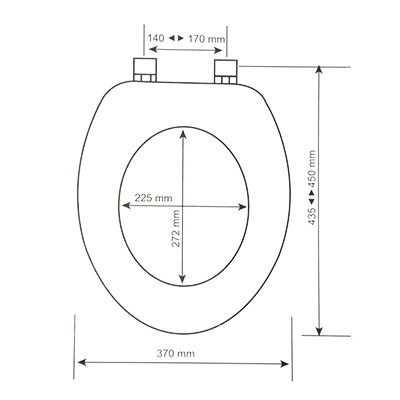 ABATTANT en MDF (L)435-450 x (W)370mm 1010507021