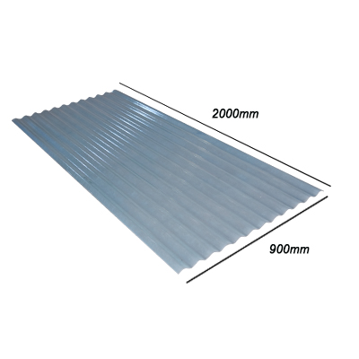 TOLE ONDULEE BLEU TRANSPARENTE (L)2.000X(W)900X(T)0.65MM  2080403015