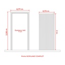 PORTE ISO. COMPLET (1 serrure ,1poignet, 3 paumelles) 2X0,73m MD01211 GAUCHE