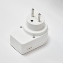 ADAPTEUR PRISE AVEC PROTECTION SURTENSION 2P+T.230V/16A 3500W/550V CE 2100101085