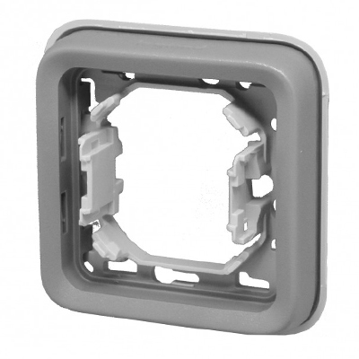 PLEXO SUPPORT - PLAQUE 1 POSTE A COMPOSER GRIS ENCASTRE 069681