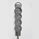 RALLONGE MULTIPRISE 4X2P+T 3500W Max-230V~ 3X1mm² 1.5M FB NOIR 050207