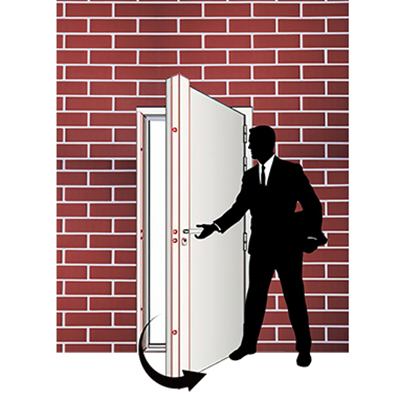 PORTE MET OUVERTURE DROITE  EXT NOIRE MAT 2050x960 mm XD-088  U986309