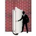 PORTE MET OUVERTURE DROITE  EXT NOIRE MAT 2050x960 mm XD-088  U986309