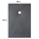 RECEVEUR DE DOUCHE RECTANGULAIRE EN RÉSINE AVEC SIPHON CE L.120 X W.80 X H.2.5 CM SS304 BLANC 1010104201
